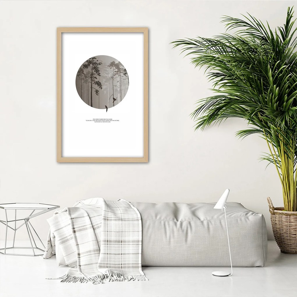 Gario Plagát Vtáky v lese Farba rámu: Bez rámu, Rozmery: 30 x 45 cm