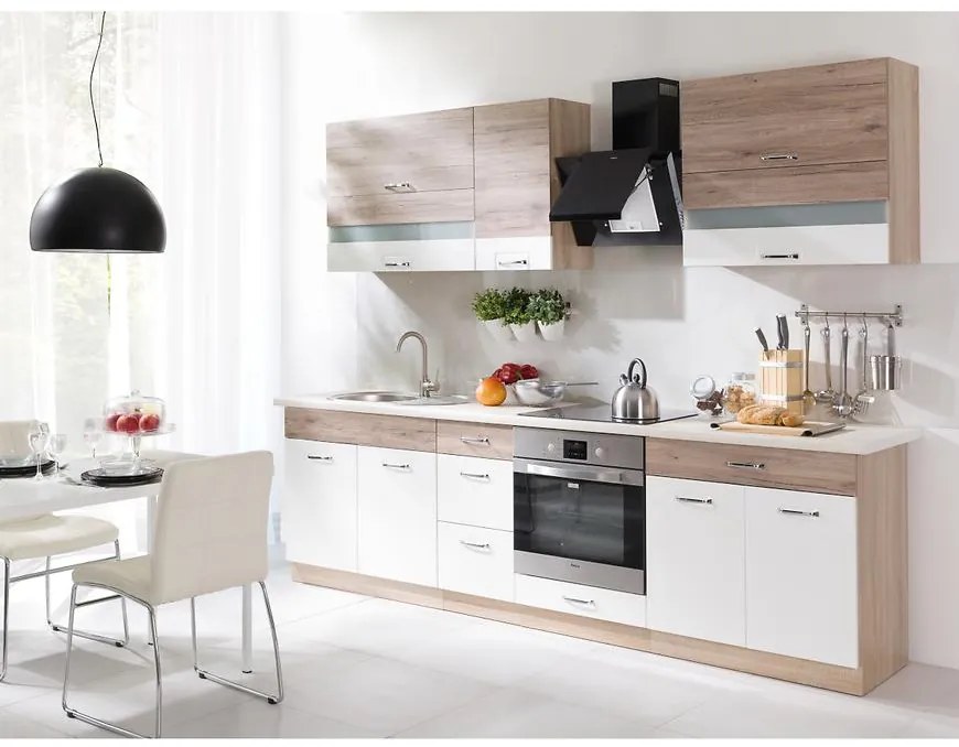 Kuchynská linka Econo A sonoma/biely/san remo