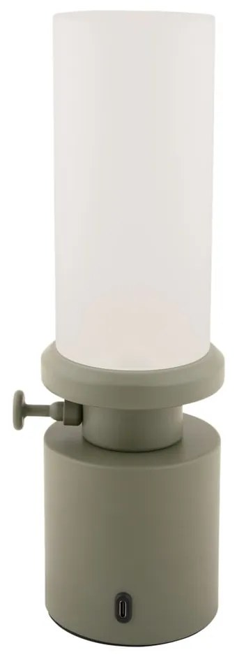 Kaki LED stmievateľná stolová lampa s kovovým tienidlom/so skleneným tienidlom (výška 29,5 cm) Camp – Leitmotiv