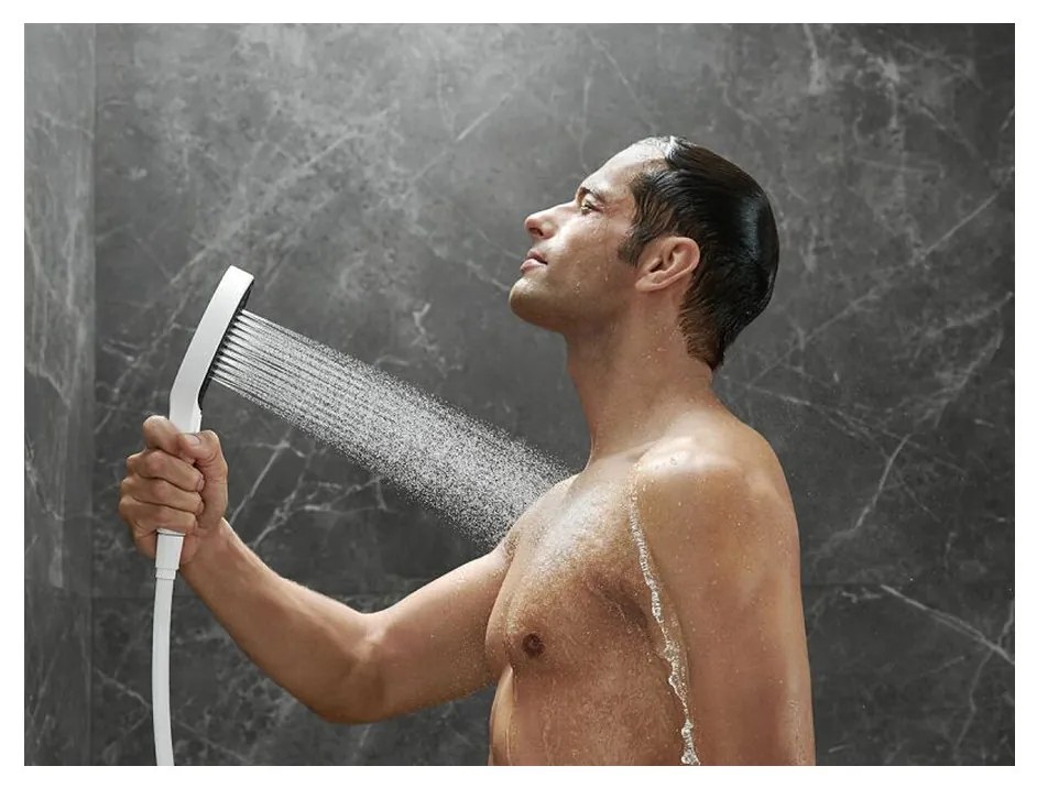 Hansgrohe Rainfinity, ručná sprchová hlavica 130 3-funkčná, biela matná, HAN-26864700