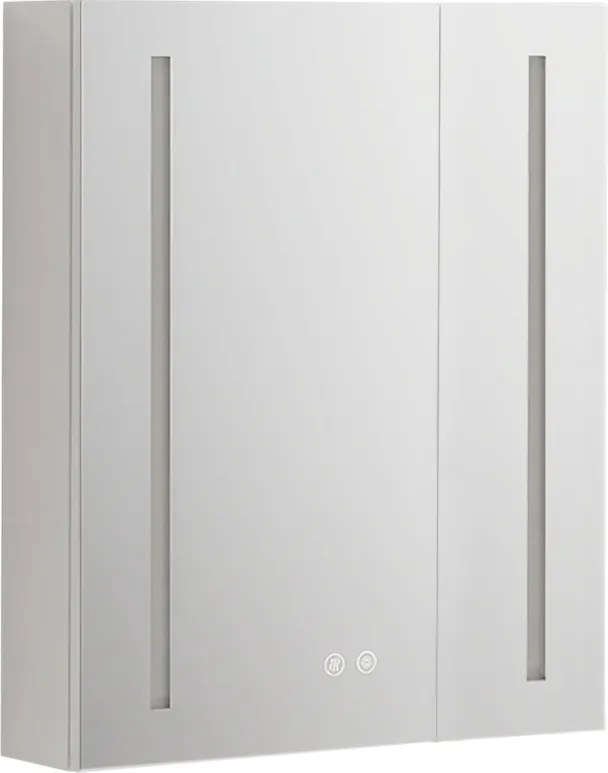 Mereo Mereo, kúpeľňová galérka 60 cm, zrkadlová skrinka, strieborná, MER-CN190