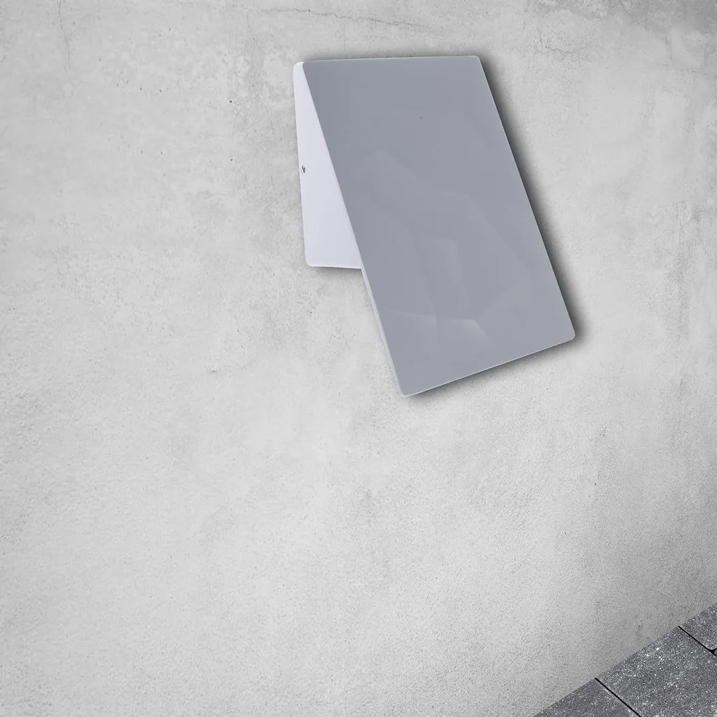 EUlight Exteriérové nástenné LED svietidlo Cracks, 1x LED 10w, biele