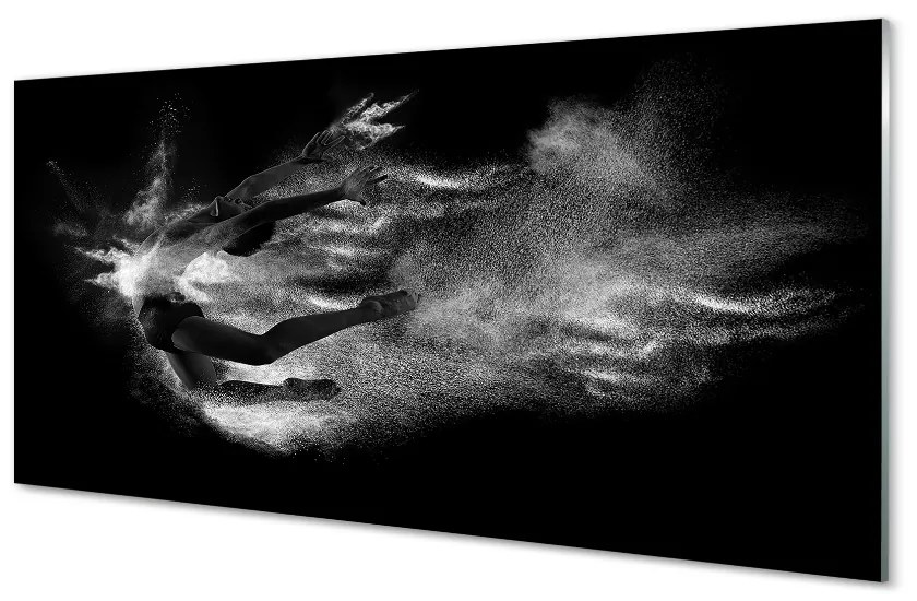 Sklenený obraz Žena baletné dymové šedé pozadie 100x50 cm