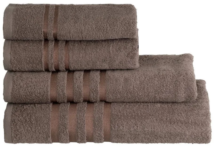 Hnedá froté bavlnená osuška 100x150 cm Simple – Casa Selección