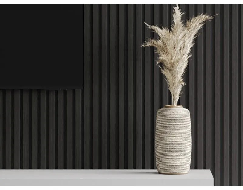 Mexen Lam-F, akustické stenové lamely 275 × 30 cm, plstený podklad 8 mm, technická dyha, eben čierny, S105-275307-3015-023