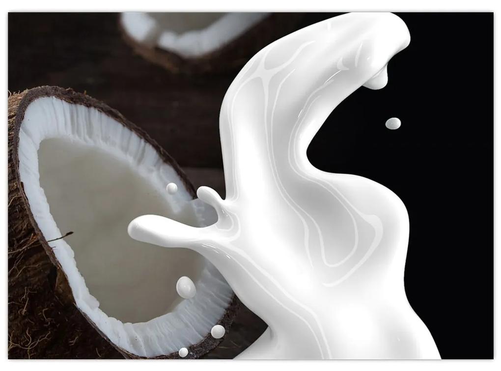 Sklenený obraz - kokosové mlieko (70x50 cm)