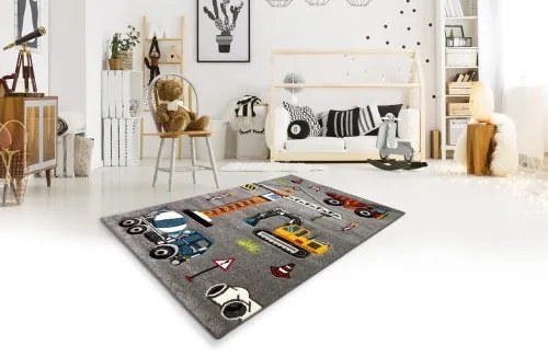 Koberce Breno Kusový koberec DIAMOND KIDS 24220/95, sivá, viacfarebná,200 x 290 cm
