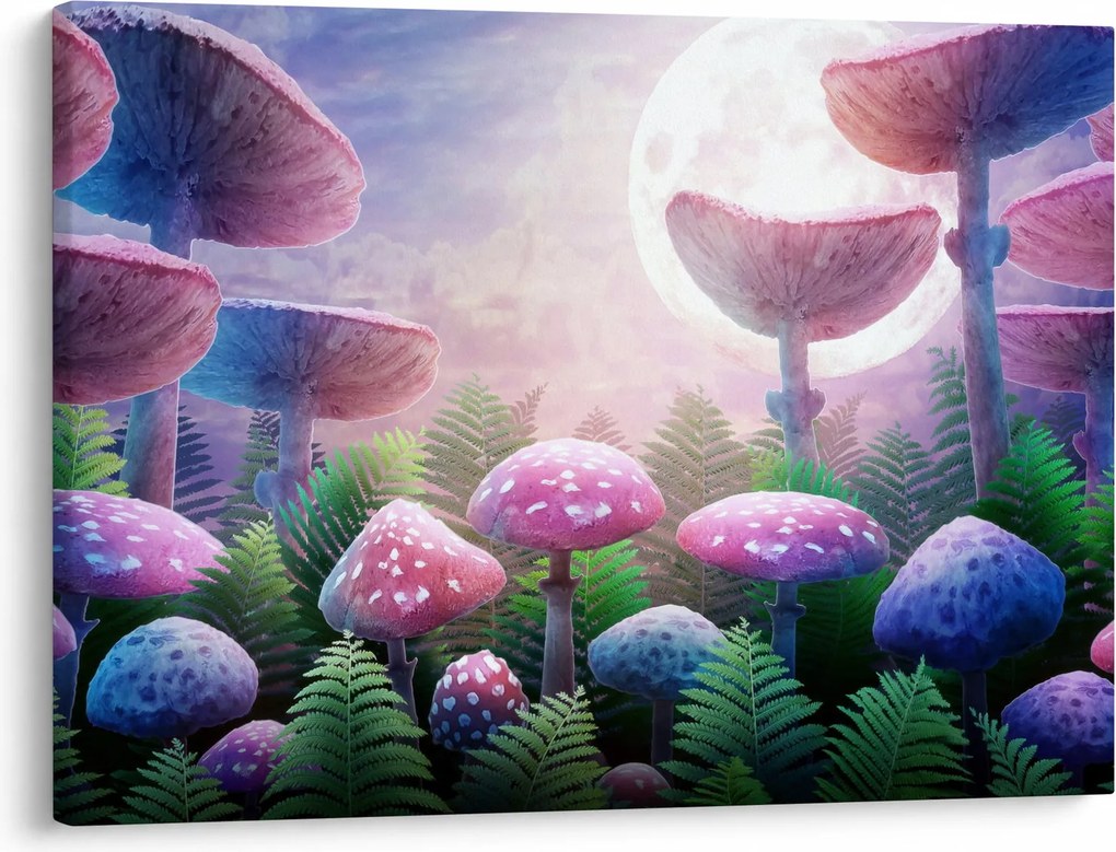 Obraz - Huby pri splne, grafika (70x50 cm)
