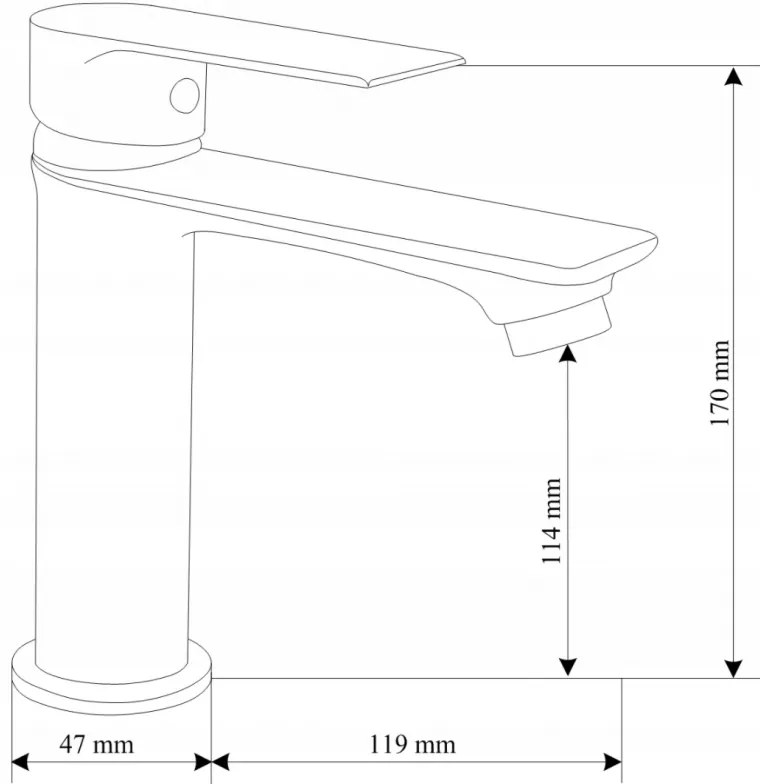Mexen Royo, umývadlová batéria h-170, čierna matná, 72200-70