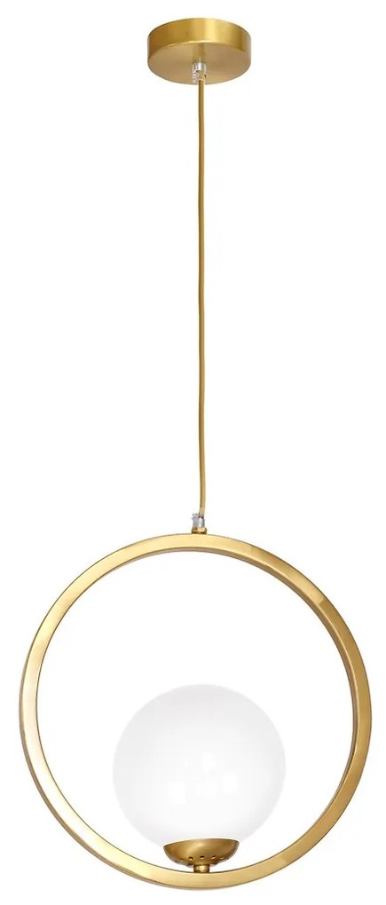 Závesné svietidlo Vienna, 1x biele sklenené tienidlo, c