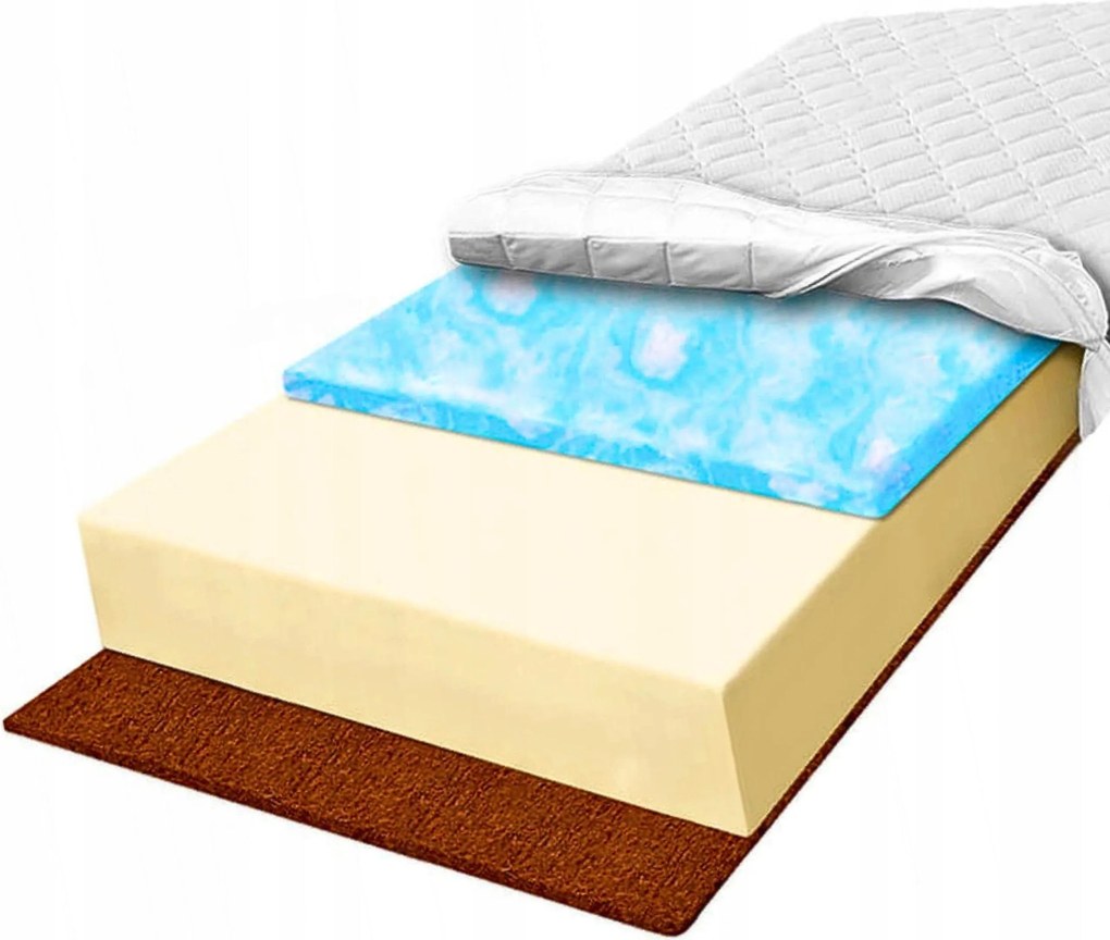 H2 H4 Penový matrac 170x180 s kokosovou farbou Marshmalo 24cm tvrdená pena