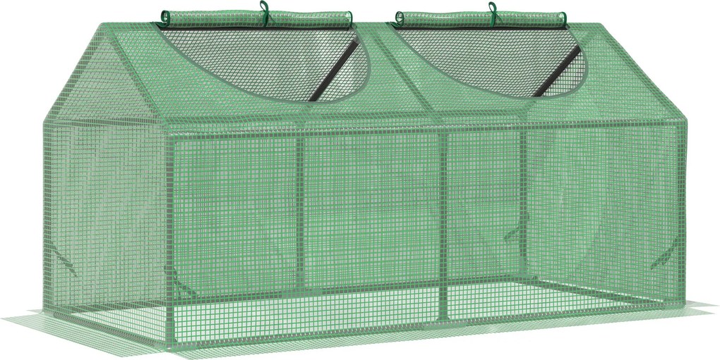Outsunny Polyetylénový skleník s oknom PE Zelený skleník pre paradajky Studený rám 120 x 60 x 60 cm Zelený | Aosom