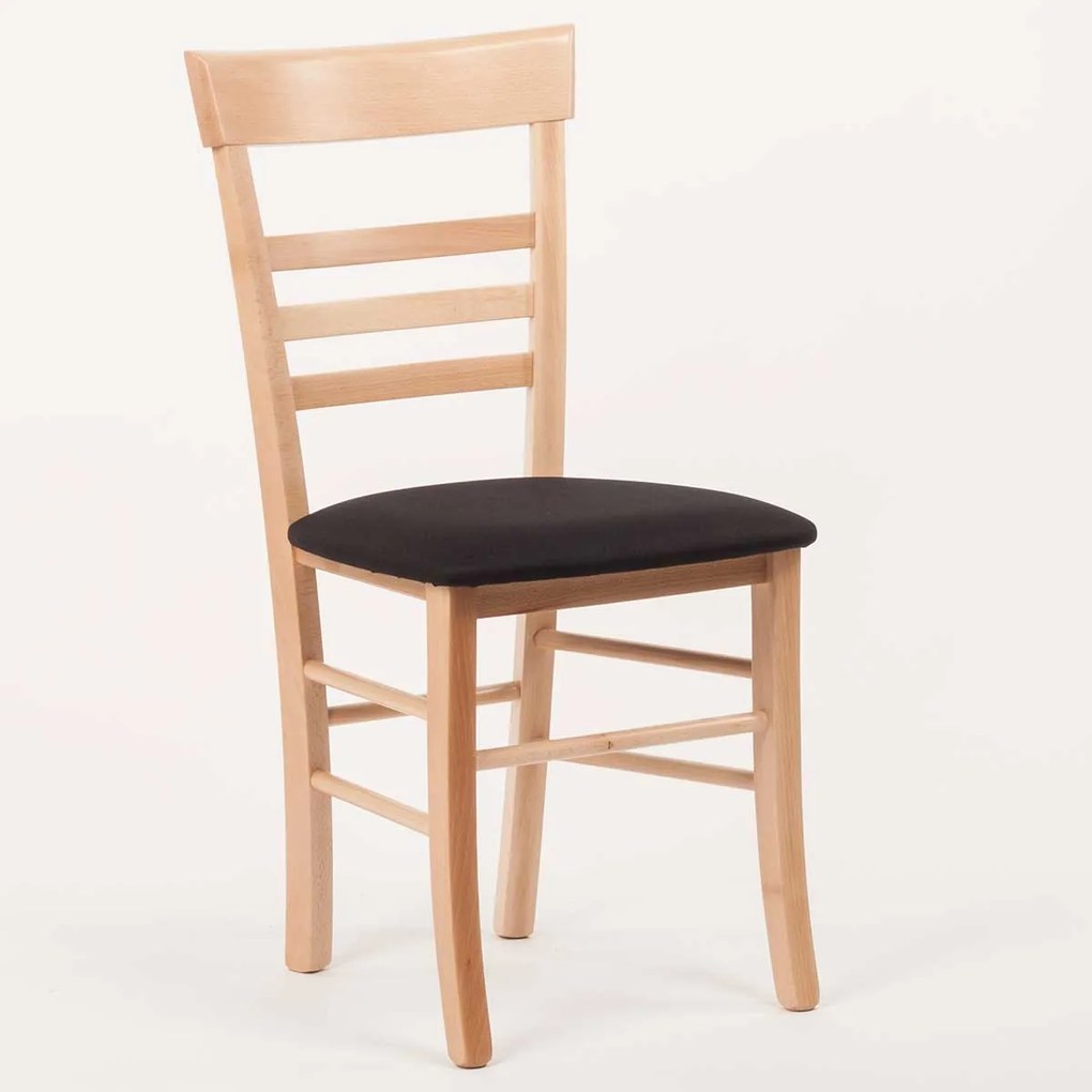 Stima Stolička SIENA s čalúneným sedákom Vyberte odtieň ->: Tmavo hnedá, Vyberte látku ->: LUX Béžová 25