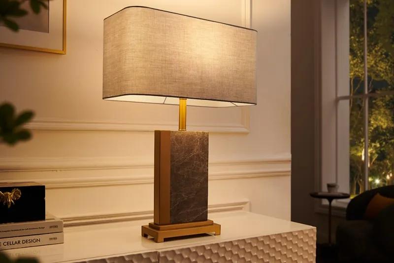 Stolná lampa Elegancia 65cm zlatosivý mramor