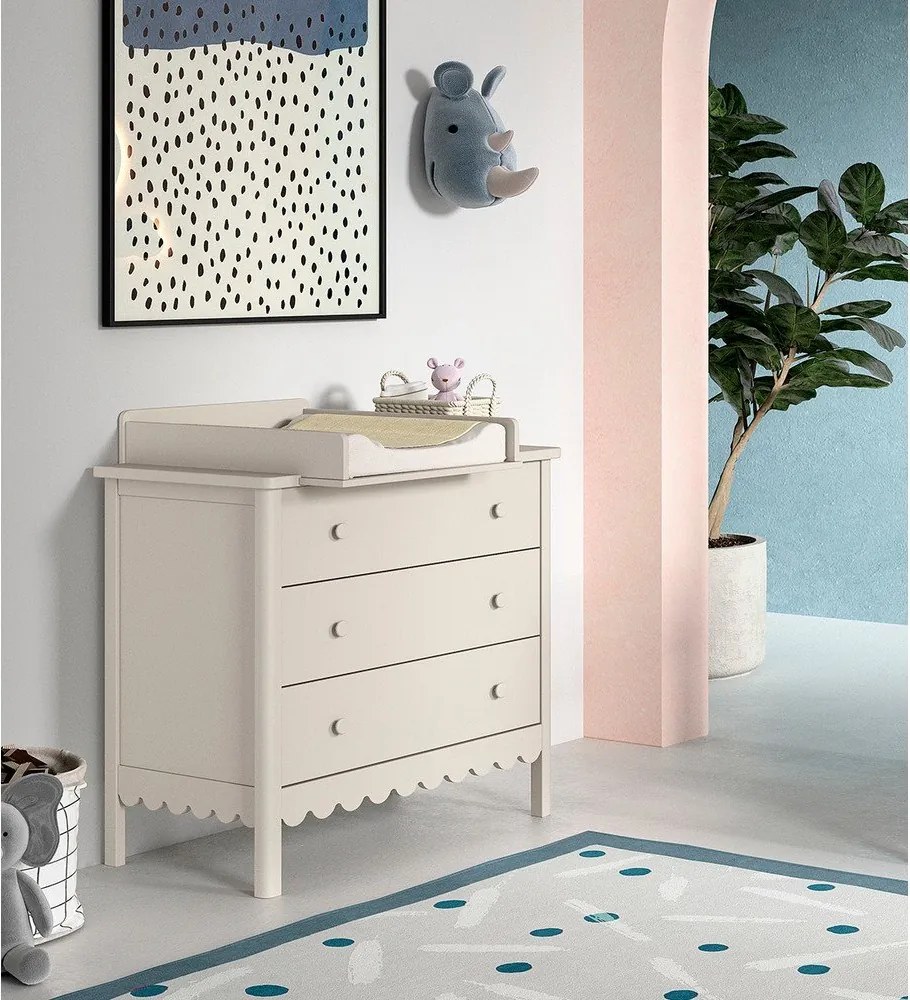 Béžová detská komoda s prebaľovacím pultom 89x90x55 cm Swingo – Vipack