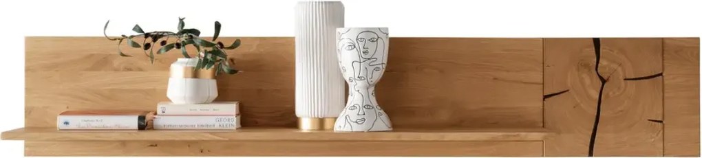 Široká polica nad TV s dekoráciou, 179x26x32 cm