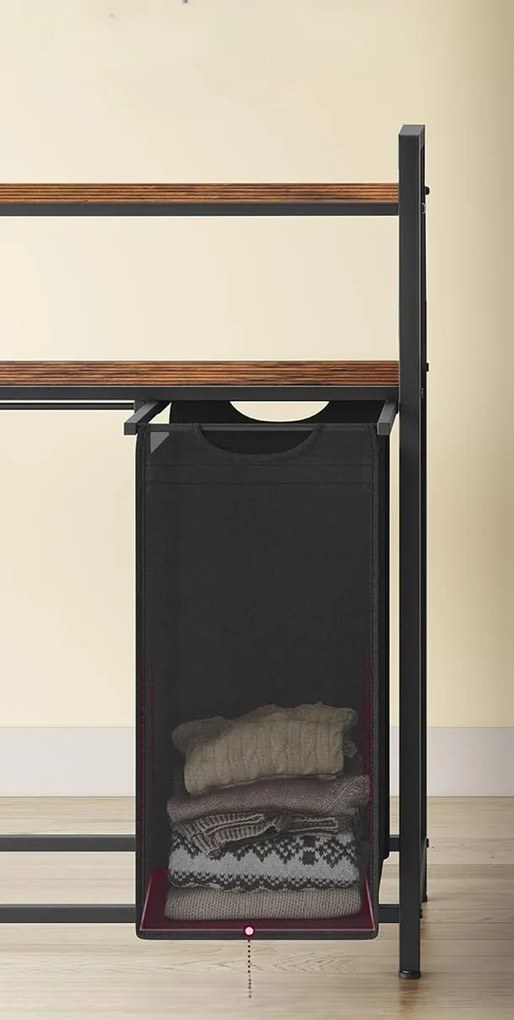 Koš na prádlo Vasagle Ovules Lonels 120 l hnědý/černý