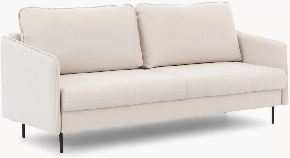 Rozkladacia pohovka Movani - béžová tkaná látka Loft 01 / čierne nohy