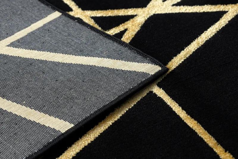 Dywany Łuszczów Kusový koberec Gloss 406C 86 geometric black/gold - 140x190 cm