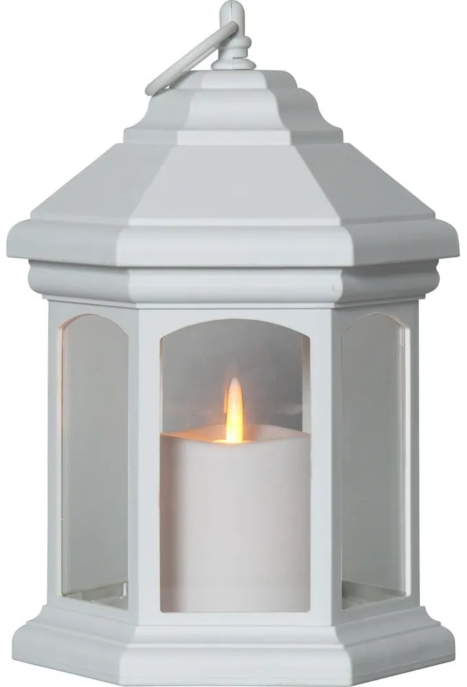 Biely LED lampáš Star Trading Linta, výška 26 cm