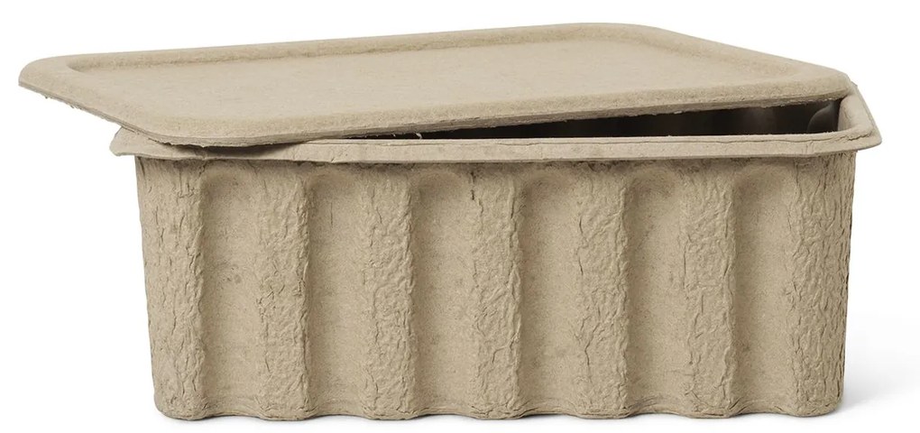 Ferm Living Úložný box s vekom Paper Pulp Large – set 2 ks