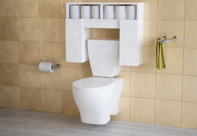 Závesná kúpeľňová skrinka nad toaletu Geronimo biela