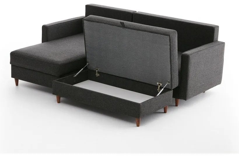 Antracitová rohová pohovka (ľavý roh) Eva – Balcab Home