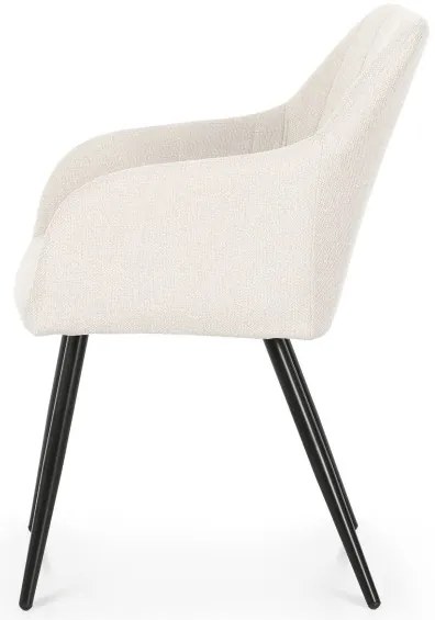 Sada dvoch jedálenských stoličiek LUXANO krémové / čierne nohy (2 ks)