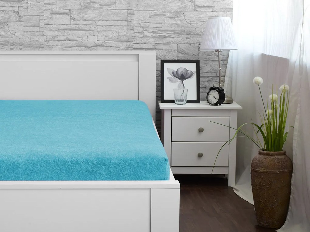 XPOSE® Froté plachta Exclusive - tyrkysová 120x200 cm