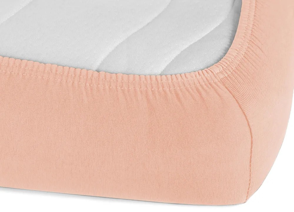 Jersey napínacie prestieradlo na vysoký matrac JR-005 Svetlo broskyňové 180 x 220 - výška 30 cm