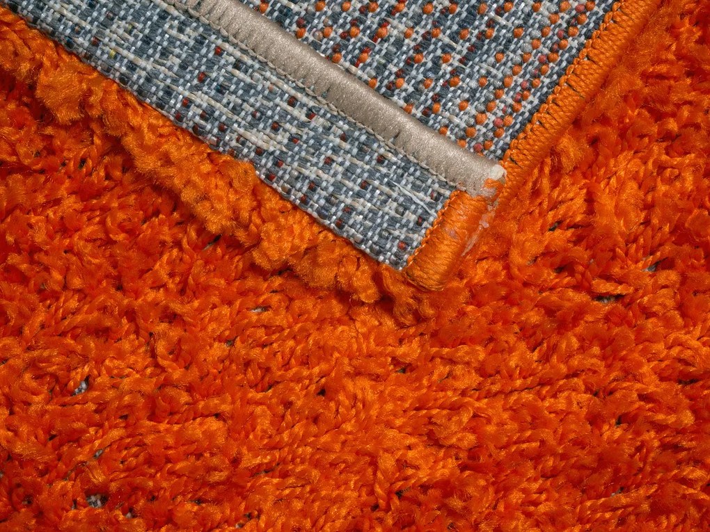 Kusový koberec Efor Shaggy 3419 Orange, 80x150, oranžová, obývacia izba, Mono Carpet