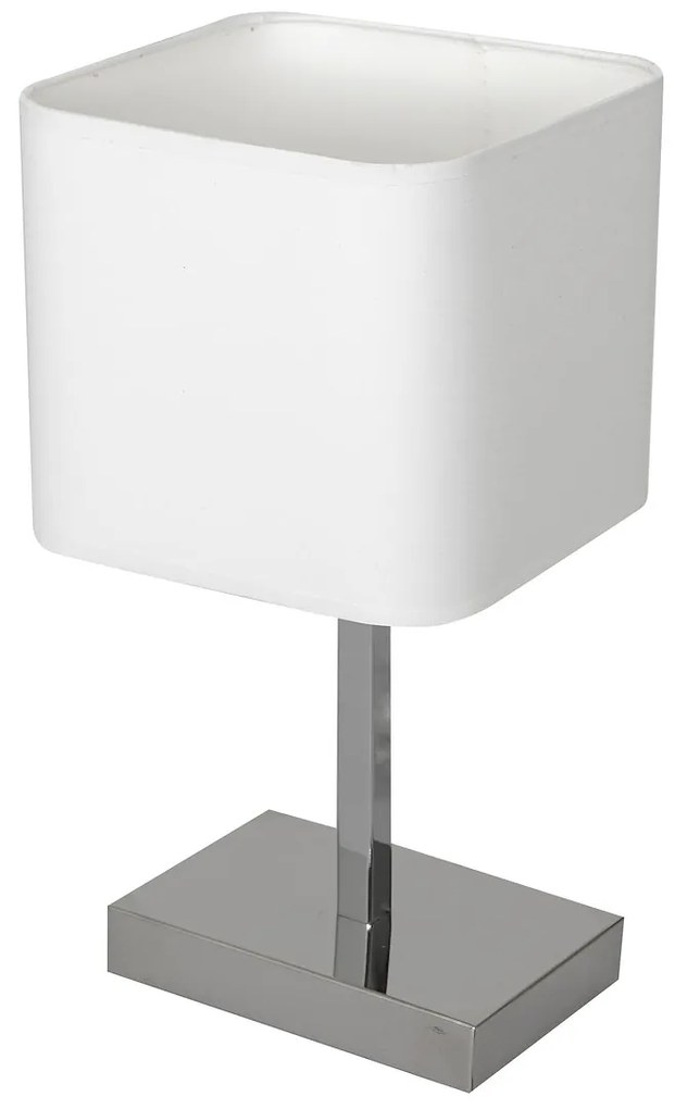 Stolná lampa Napoli, 1x biele textilné tienidlo, ch