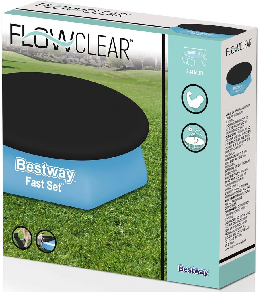BESTWAY Krycia plachta pre bazén 244 cm, čierna 58032