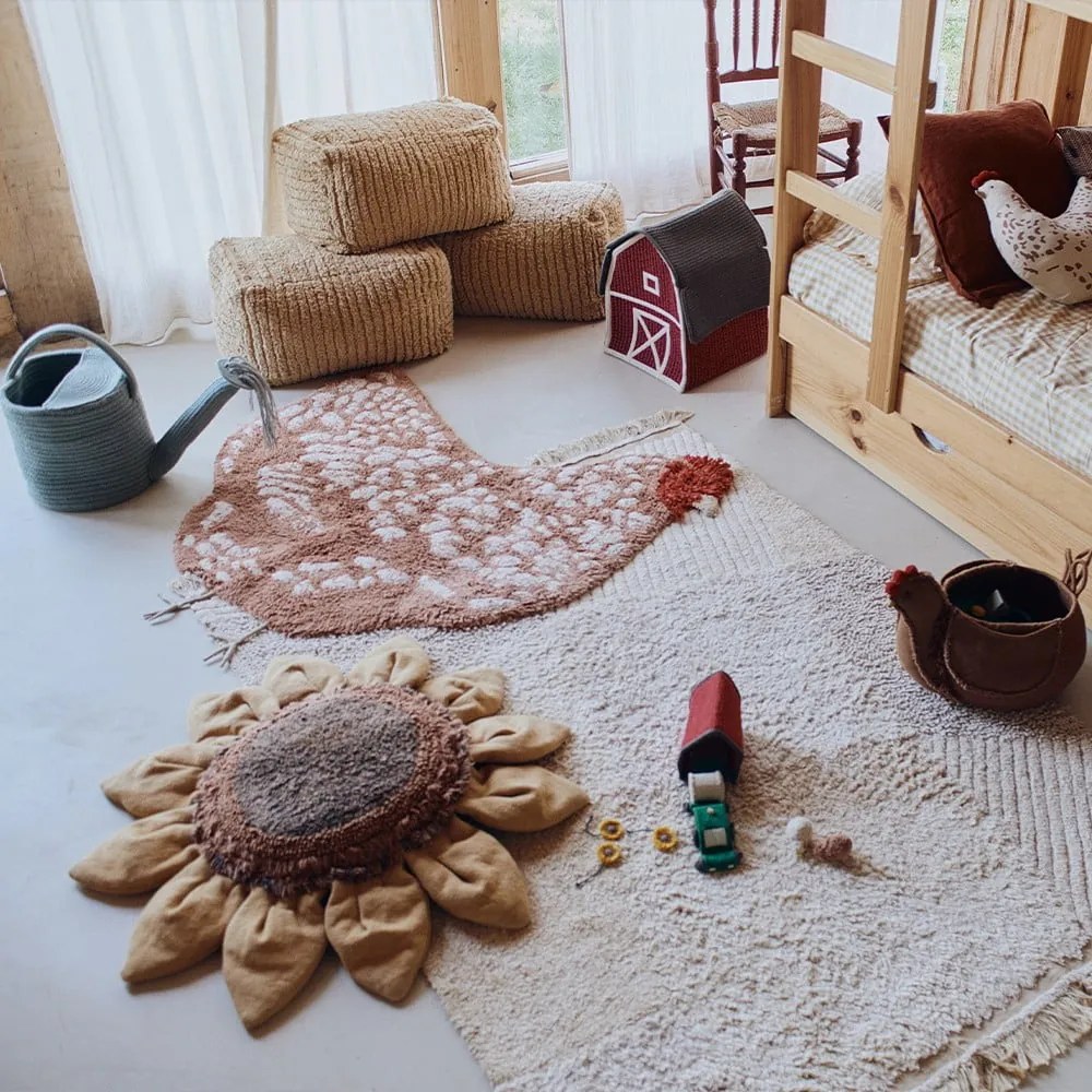 Béžový bavlnený detský hrací koberec 120x170 cm Farm Fields – Lorena Canals