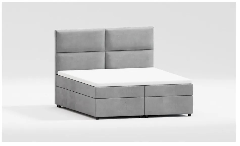 Svetlosivá boxspring posteľ s úložným priestorom 140x200 cm Rico – Ropez