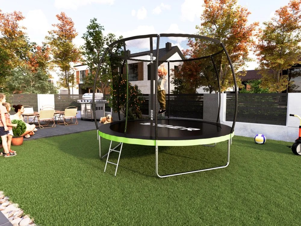 Záhradná trampolína pre deti SIDER 10FT - Ø 312 cm so sieťou vo vnútri a rebríkom
