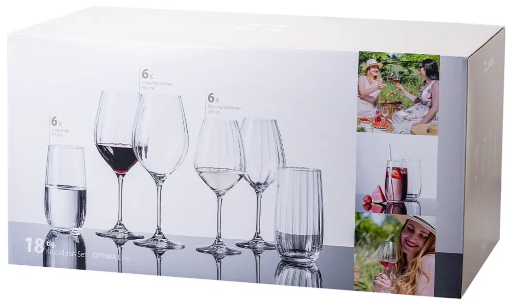 Štartovací set pohárov do domácnosti 18 ks – Optima Line Glas Lunasol - 322689