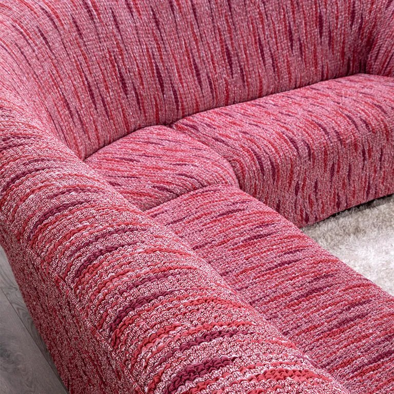 Bielastické poťahy NOVELO bordó rohová sedačka (š. 350 - 530 cm)