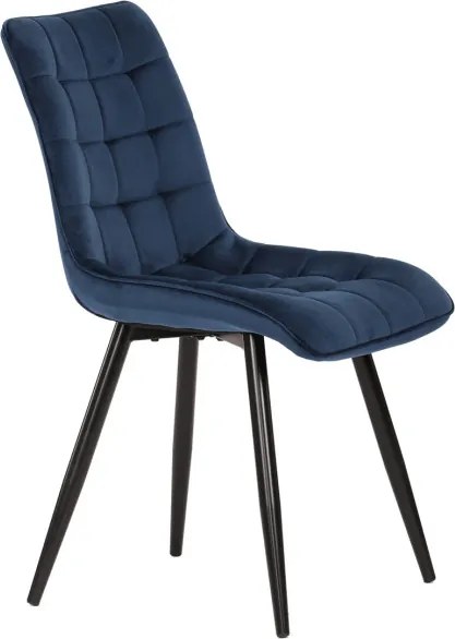 Jedálenská stolička zamatová, modrá CT-384 BLUE4