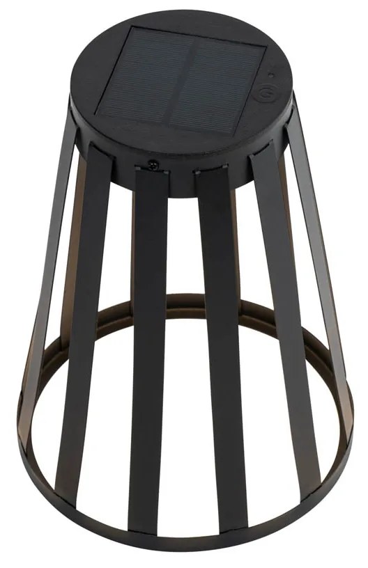Vonkajšia stolová lampa čierna vrátane LED 3-stupňového stmievača solárna a nabíjateľná - Penny