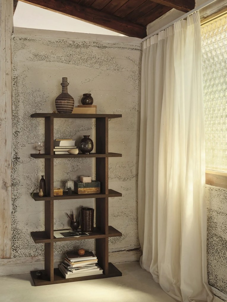 Knižnica Kona Bookcase 1x4 – tmavý morený dub