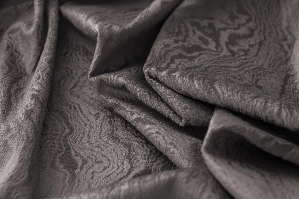 Zatemňovací záves DUNES VELVET 140x250 cm, tmavosivý Zavesenie: Kovové krúžky