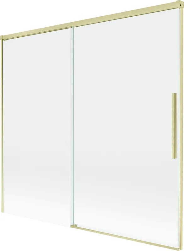 Mexen Rox, 2-krídlová posuvná vaňová zástena 170 x 150 cm, 8mm číre sklo, zlatý matný profil, 8C9-170-001-55-00