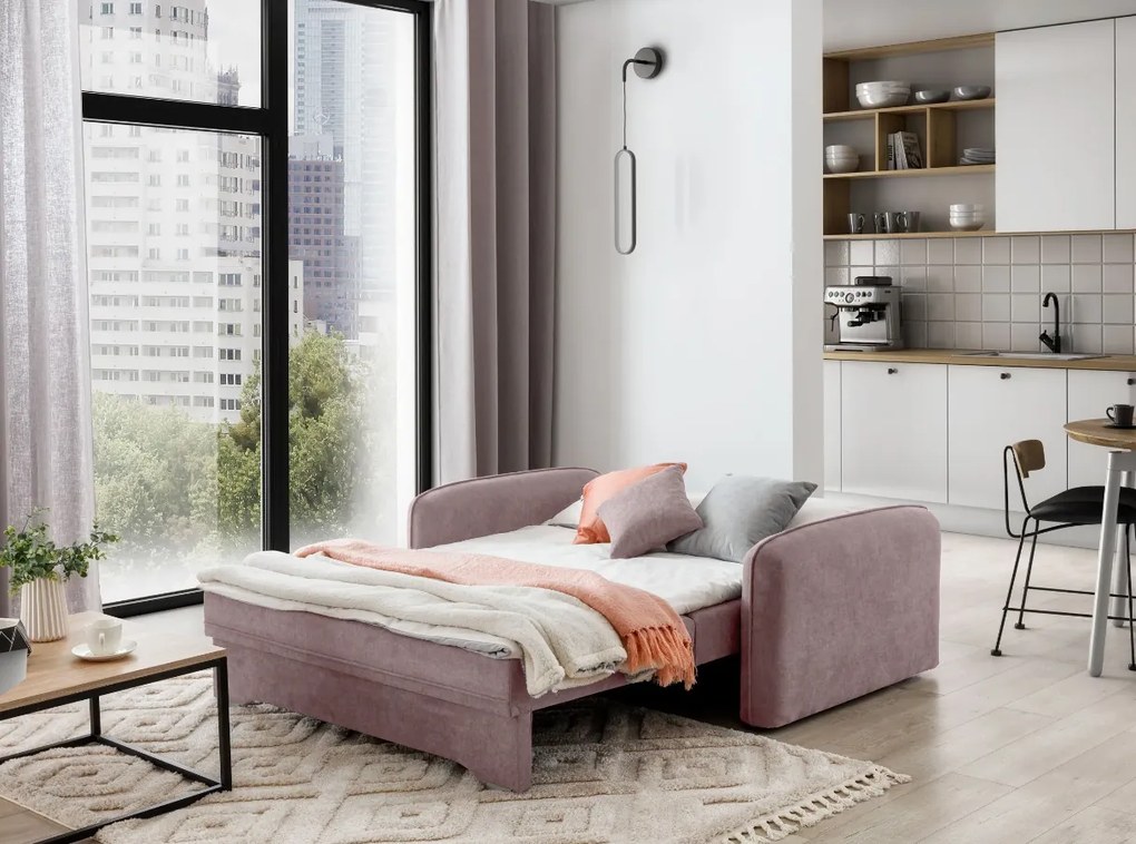 Rozkladacia 2-miestna pohovka LAINE, svetloružová