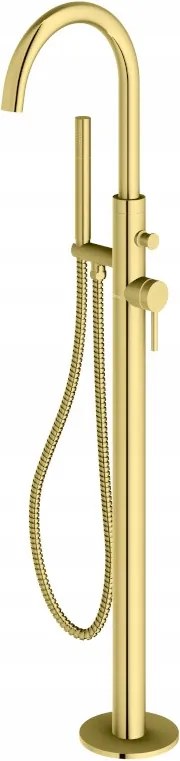 Jednopáková voľne stojaca vaňová batéria Kohlman Axel Gold zlatá QF1165AGD