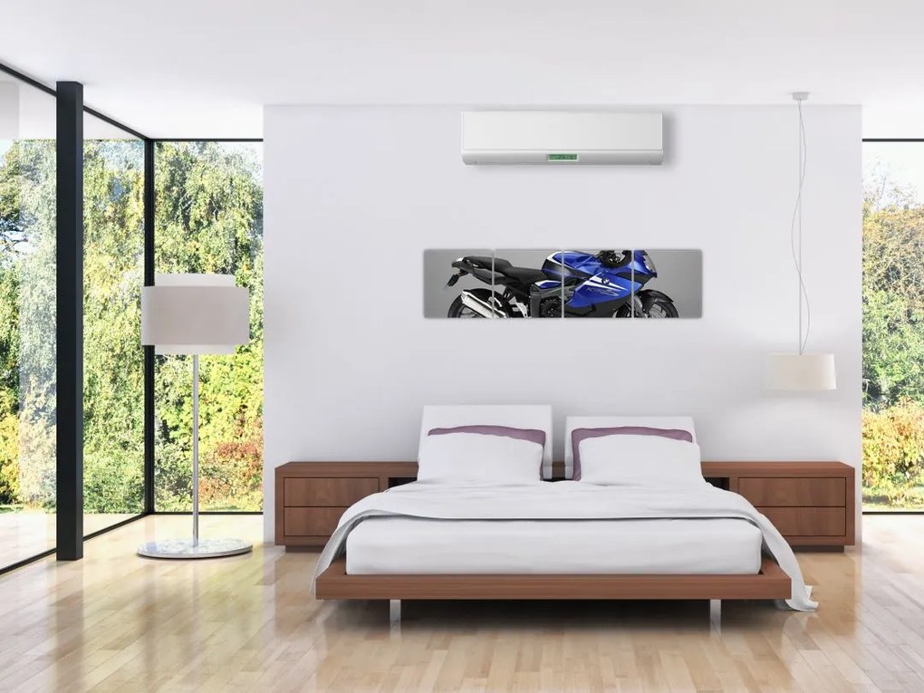 Obraz modrého motocykla