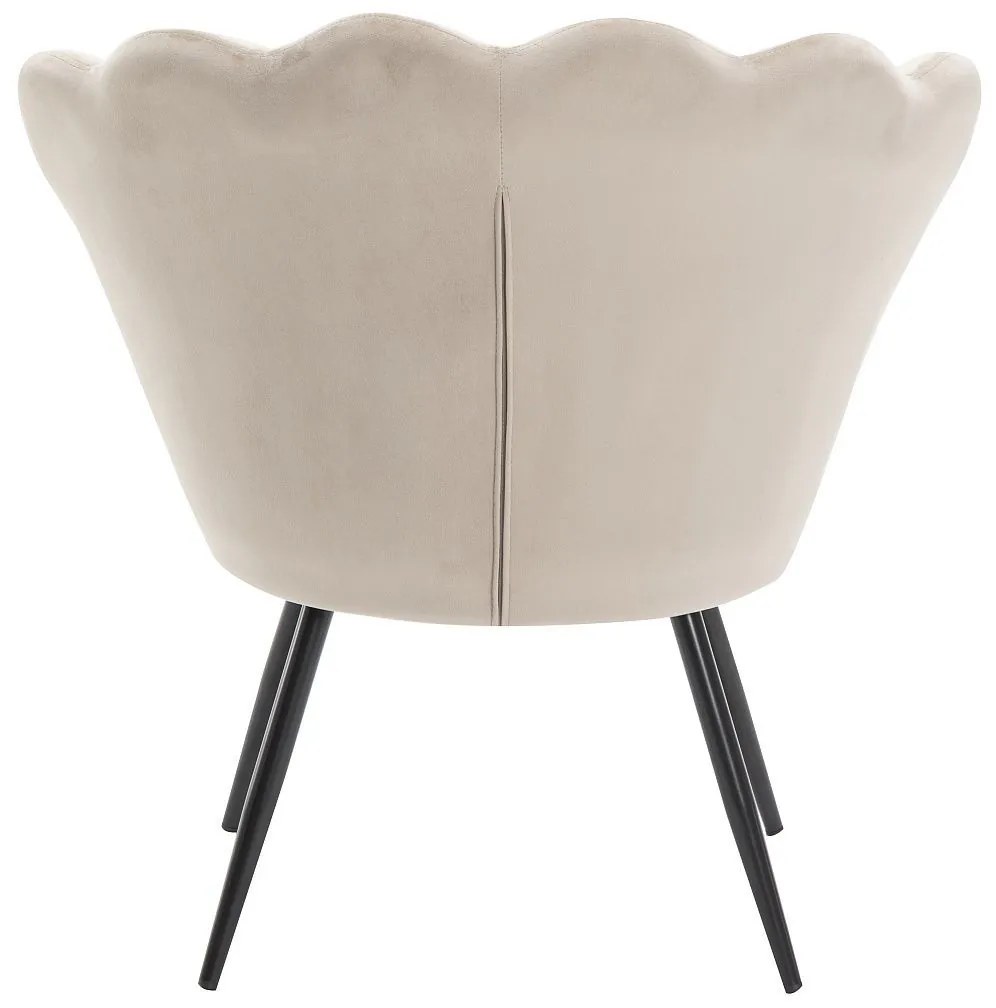 LuxuryForm DESIGN Kreslo FREY VELUR s čiernymi nohami - latte