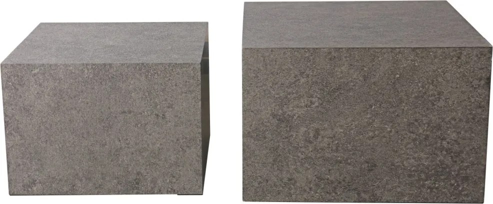Súprava štvorcových stolíkov Maddox,imitácia šedého kameňa, 2 ks