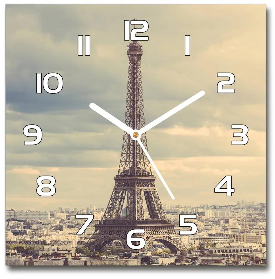 Sklenené hodiny štvorec Eiffelova veža Paríž pl_zsk_30x30_f_67211214