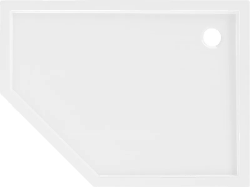 Mexen Flow Slim, pravostranná päťuholníková sprchová vanička slim 100 x 90 cm, biela lesklá, 46P109010R
